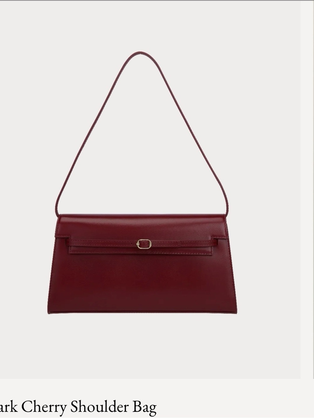 VERAFIED Dark Cherry Leather Shoulder Bag